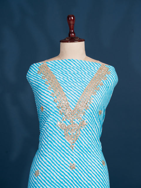KcPc New Pure Cotton Leheriya Style Suit with Gota Patti Work SJB