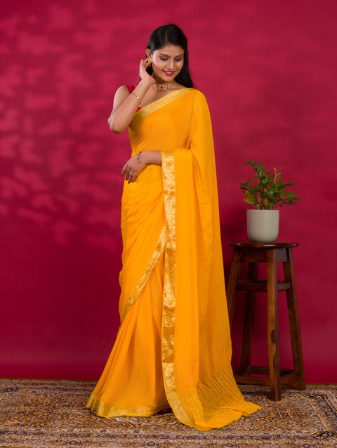 KcPc New arrival Pure ojariya Chinon Beautiful Zari border Pallu saree,MAHA