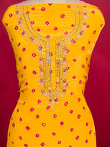 KcPc New Premium Pure Crepe Silk Bandhani Style Suit with Mirror Work RSAF