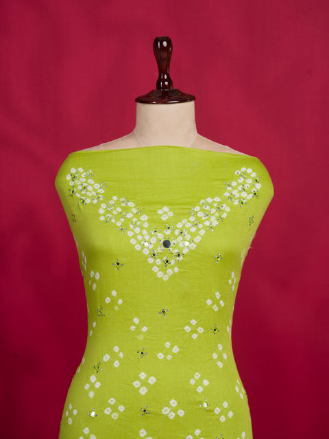 KcPc New Elegant Cotton Bandhani Suit with Classic Mirror Work RSAF