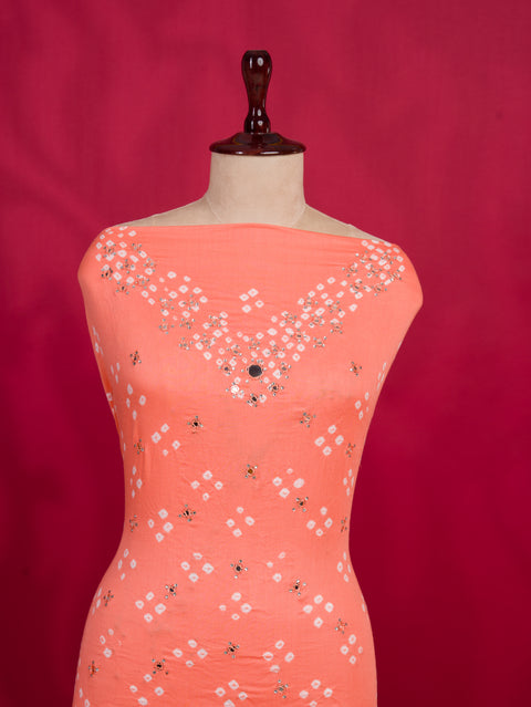 KcPc New Luxury Cotton Bandhani Suit with Elegant Mirror Detailing RSAF