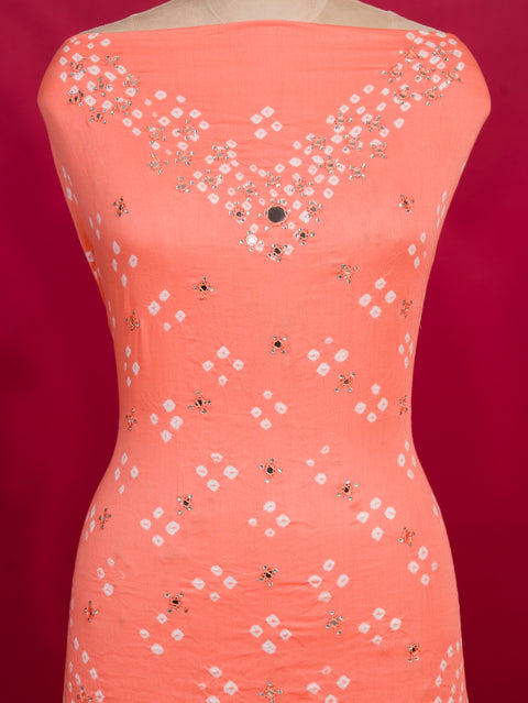 KcPc New Luxury Cotton Bandhani Suit with Elegant Mirror Detailing RSAF