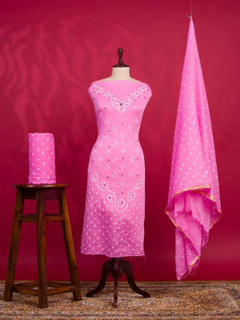 KcPc New Cotton Bandhani Style Suit with Mirror Work RSAF
