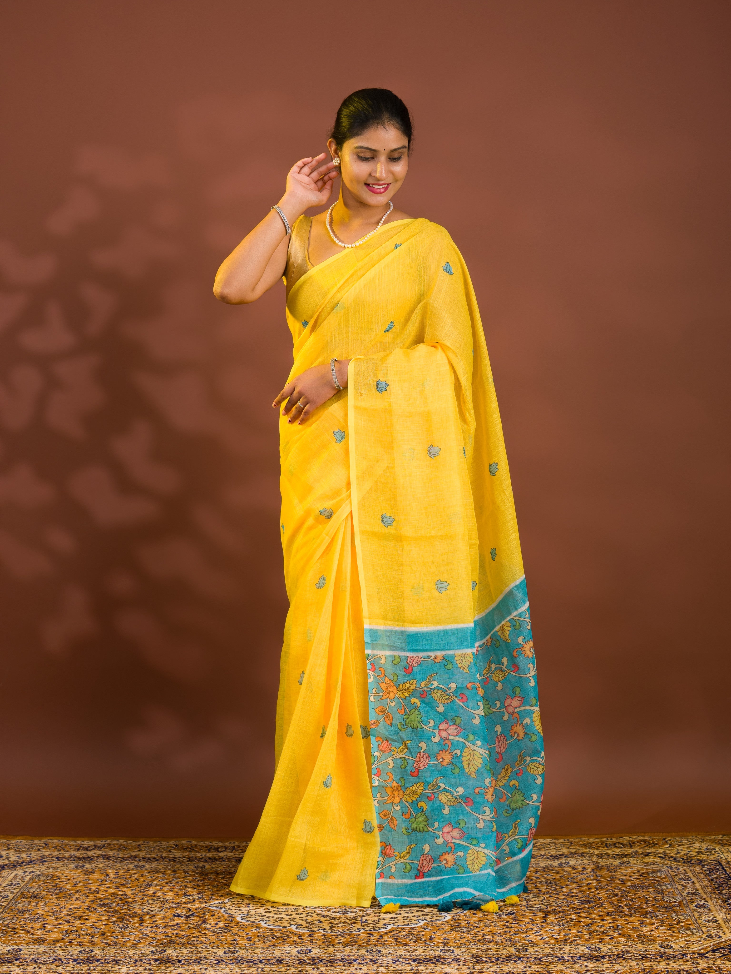 By KalamkariSaree With Casual/ Festive Wear