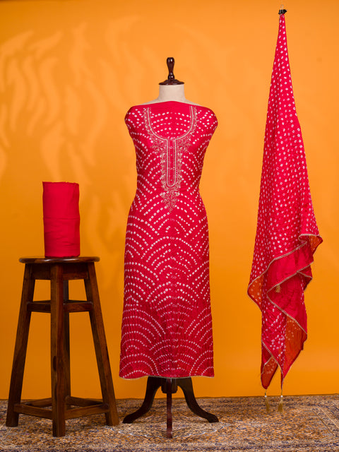 KcPc New Art Silk Bandhani Style with Cutdana Work Suit RSAF