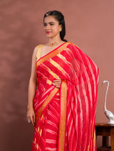 By Latest New Mos Chiffon Leheriya Style Saree