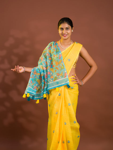 By Kalamkari  Saree With Casual/ Festive Wear