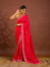 By Bandhani Saree With Cutdana gotapatti work 
