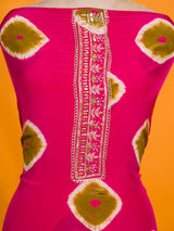KcPc New Pure Crepe Silk Bandhej Style Suit with Cutdana & Gota Patti Work RSAF