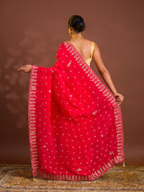 By Bandhani Saree With Cutdana gotapatti work 