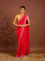 By Bandhani Saree With Cutdana gotapatti work 