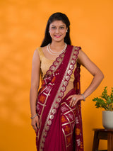  Cotton silk Bandhani Gotapatti Work Saree in maroon colour