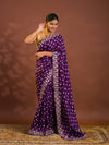 By Bandhani Saree With Cutdana gotapatti work 