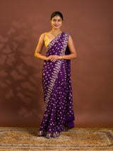 By Bandhani Saree With Cutdana gotapatti work 