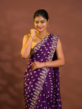 By Bandhani Saree With Cutdana gotapatti work 