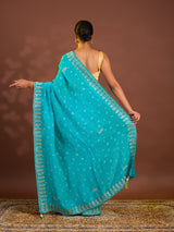 By Bandhani Saree With Cutdana gotapatti work 