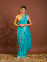By Bandhani Saree With Cutdana gotapatti work 