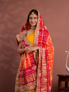 By New Gaji silk Bandhani Style With Zardoji Chunri Pila