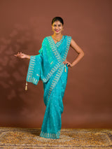 By Bandhani Saree With Cutdana gotapatti work 