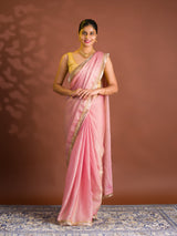 By Chiffon Tissue SareeWith Party Wear
