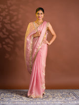 By Chiffon Tissue SareeWith Party Wear
