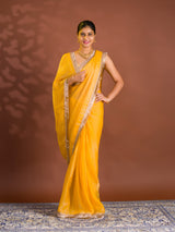 By Chiffon Tissue Saree With Party Wear