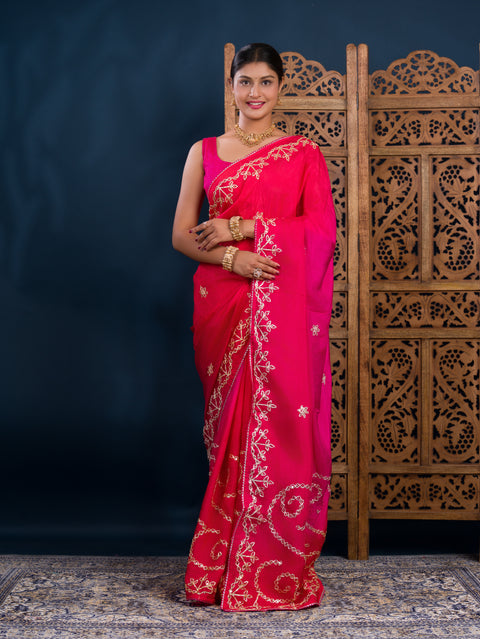 KcPc Latest H O Silk Traditional Style With Gota Patti Work Saree KSF