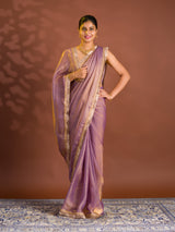 By Chiffon Tissue SareeWith Party Wear