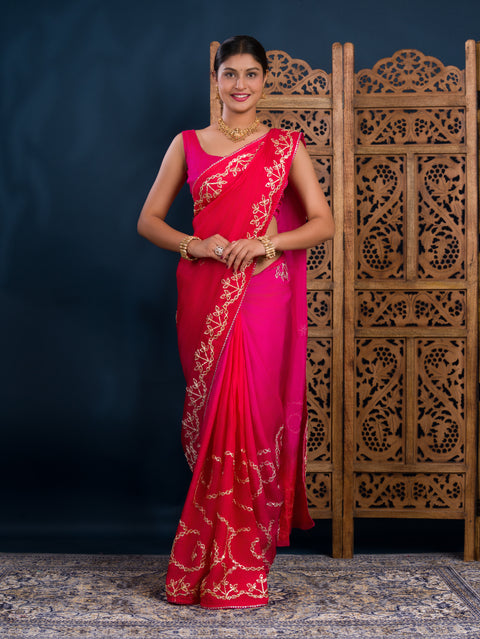 KcPc Latest H O Silk Traditional Style With Gota Patti Work Saree KSF