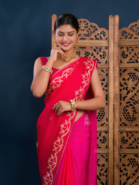 KcPc Latest H O Silk Traditional Style With Gota Patti Work Saree KSF