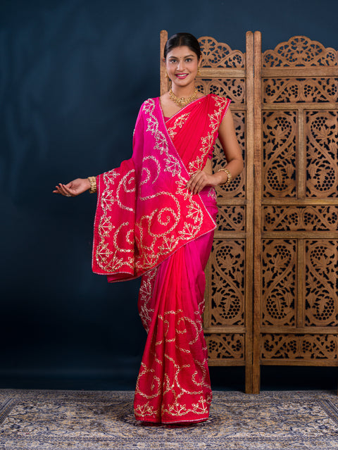 KcPc Latest H O Silk Traditional Style With Gota Patti Work Saree KSF