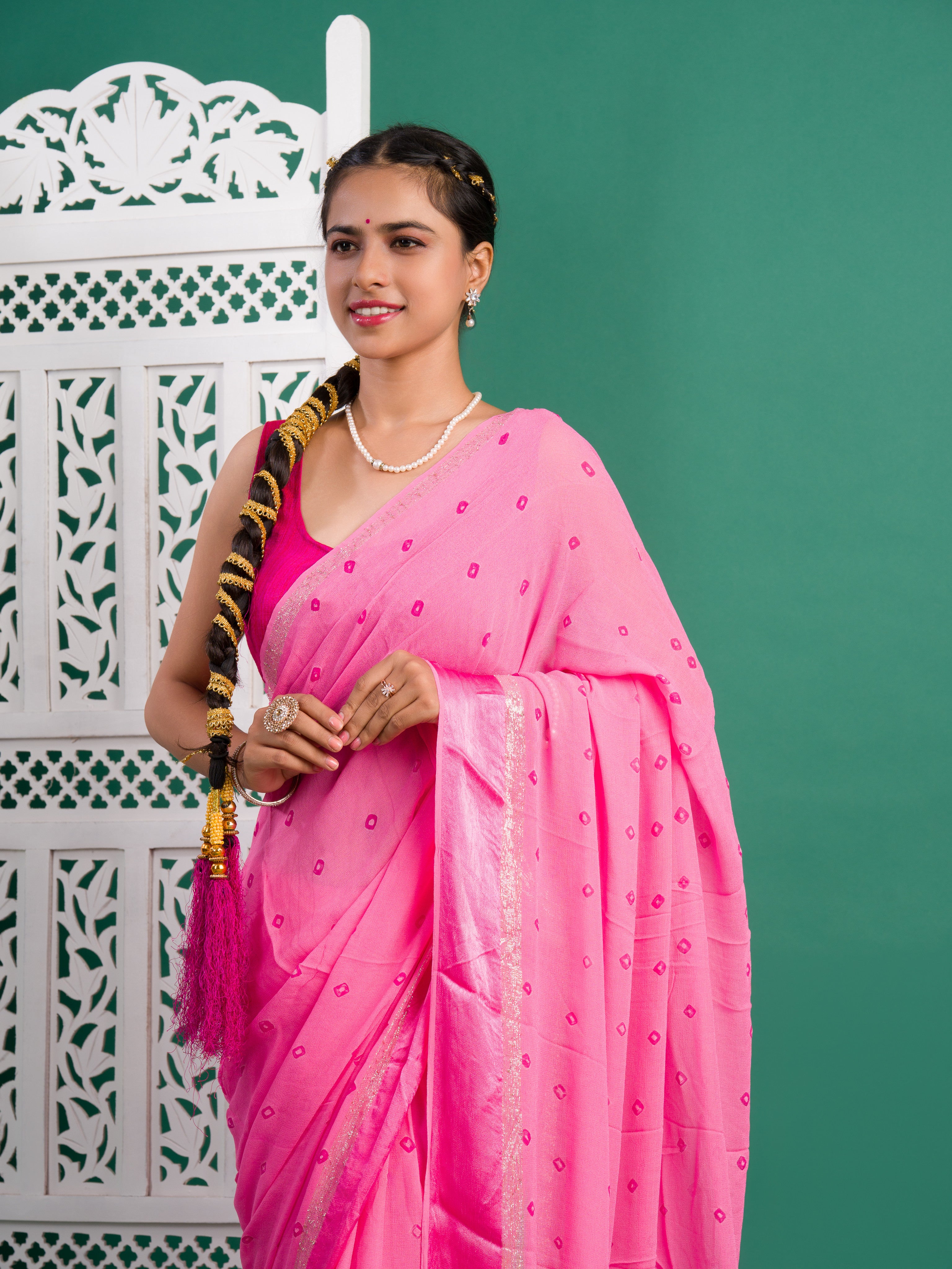 By Bandhani Saree With Casual Wear
