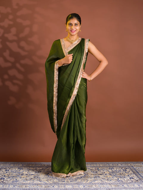 By Chiffon Tissue Saree  With Party Wear