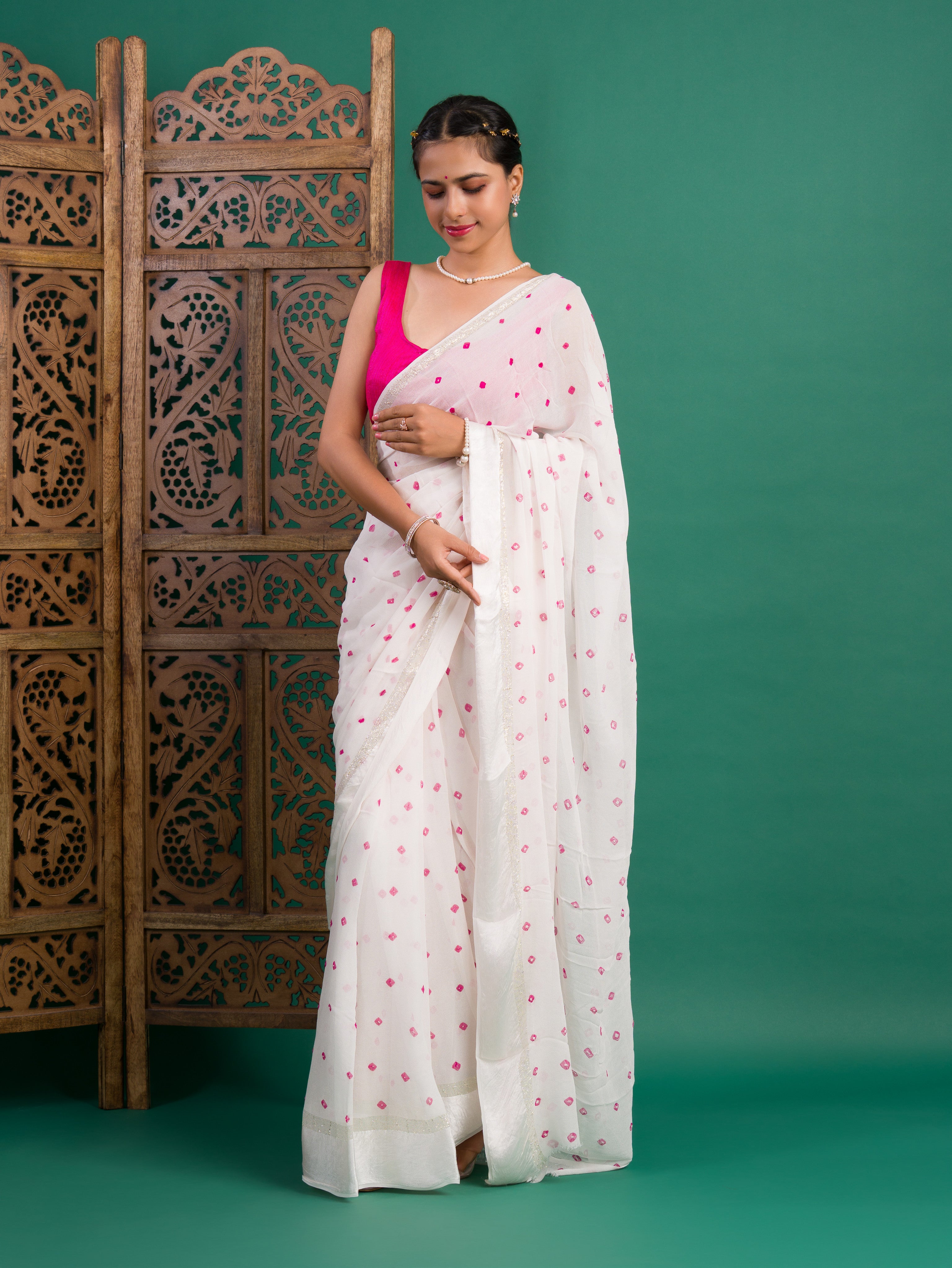 By Bandhani Saree With Casual Wear