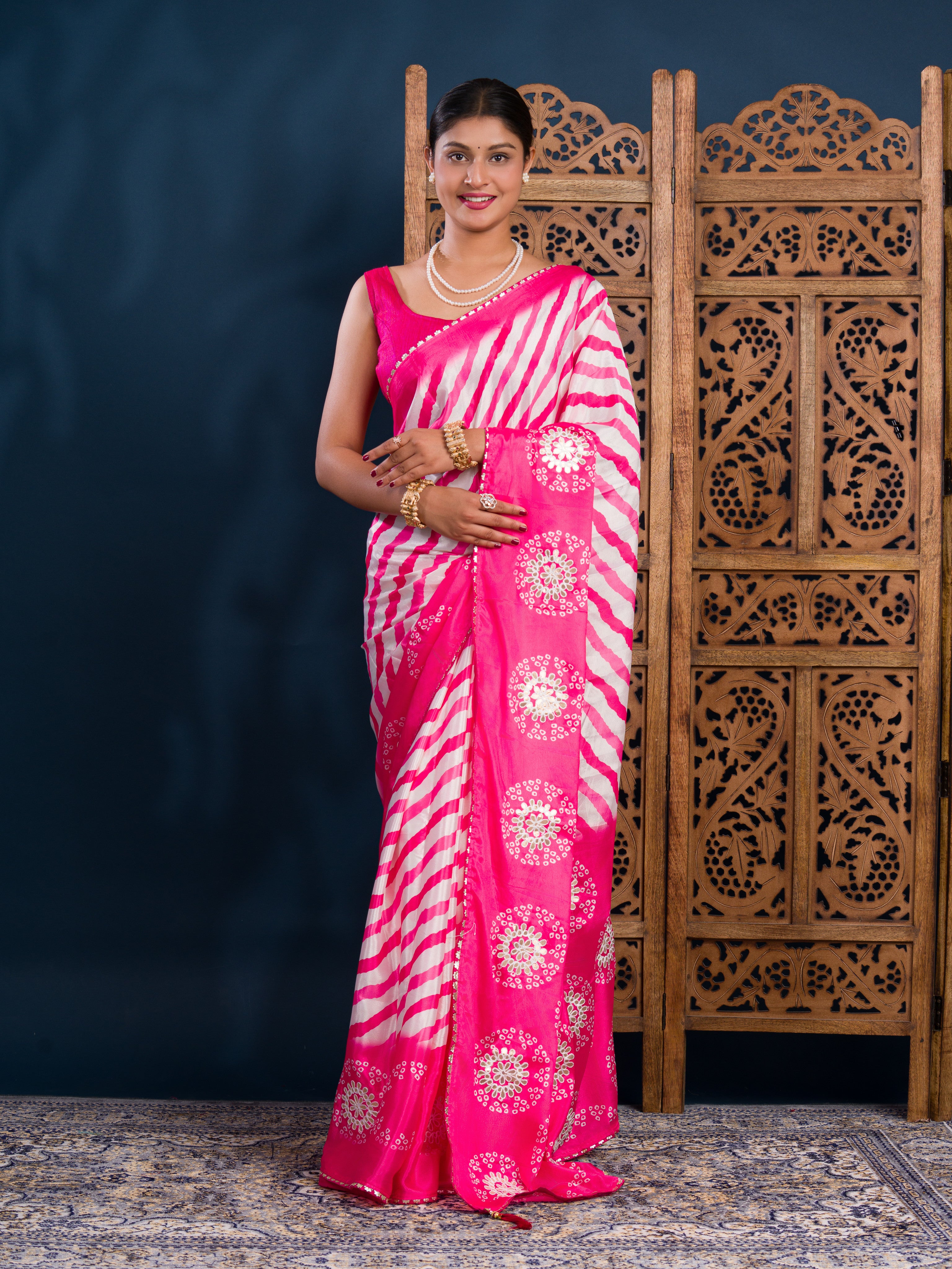 By Bandhani Saree With Casual Wear