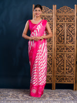 By Bandhani Saree With Casual Wear