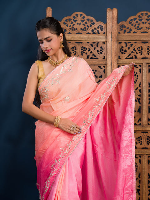 KcPc New H O Silk Traditional Style With Gota Patti Work Saree KSF