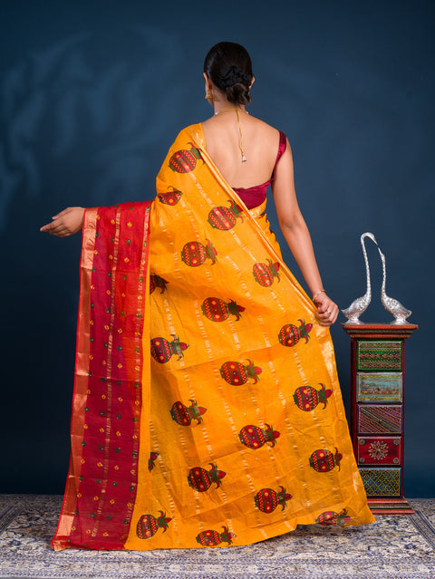 By Ghatchola Saree With Bikaneri bandhej Work 