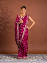 By Bandhani Saree With Cutdana gotapatti work 
