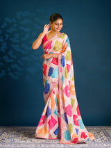 By Bandhani Saree with Gotapatti Work