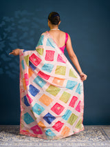 By Bandhani Saree with Gotapatti Work