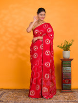 KcPc New Royal Wedding Wear Gaji Bandhani Saree in Viscos Silk SWA
