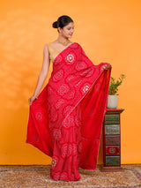 By Bandhani Saree With Casual Wear
