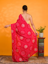 By Bandhani Saree With Casual Wear