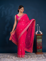 By Lehariya Saree With Embrodery Work