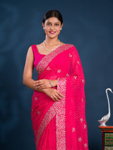 By Lehariya Saree With Embrodery Work