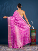 By New Dola Silk Leheriya Style With Zari border Saree