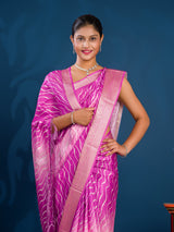 By New Dola Silk Leheriya Style With Zari border Saree