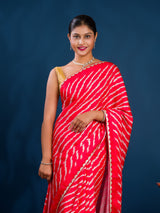 By Latest Leheriya Saree With Gotapatti Border