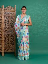 By New Dola Silk Bollywood Style With Zari border Saree